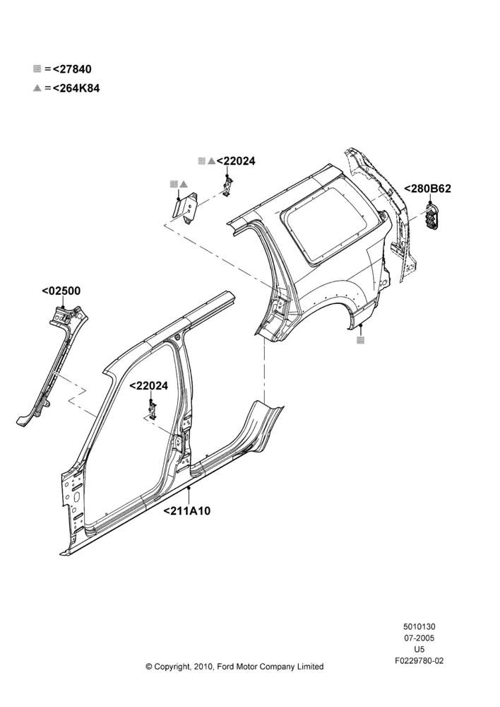 30B - Side Panels - Outer; 19/JUL/2005-16/DEC/2010