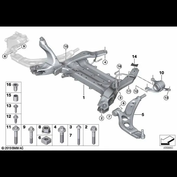 Балка переднего моста/поперечный рычаг