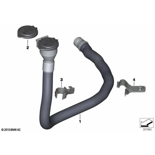 Наливной канал бачка стеклоомывателя