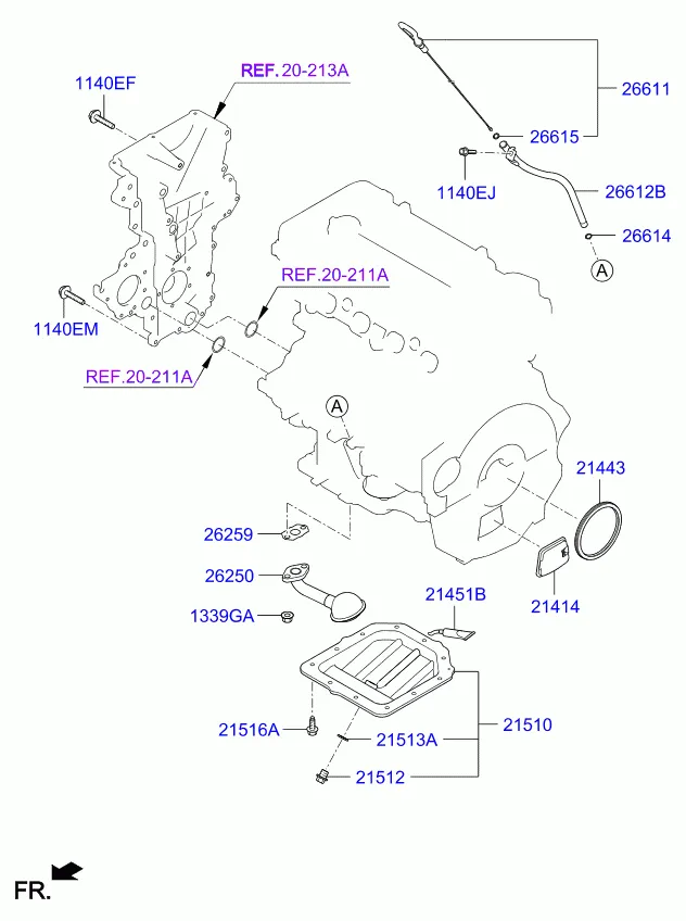 Крышка ременного привода и масляный картер