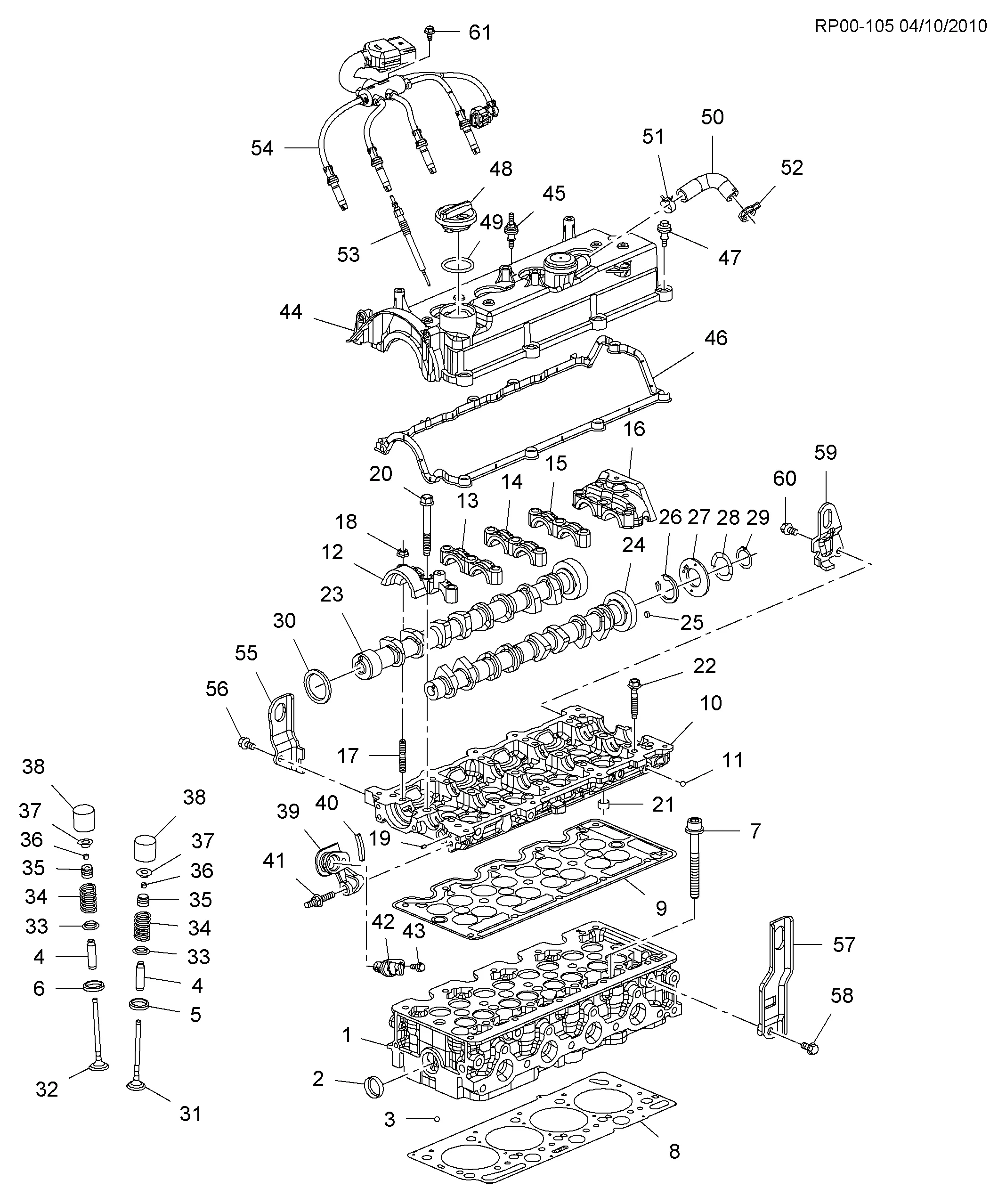 ДВИГ. СБ.-L4 PART 2 ГОЛОВКА ЦИЛИНДРОВ И СОПРЯЖЕННЫЕ ДЕТАЛИ (LUD/1.7L)