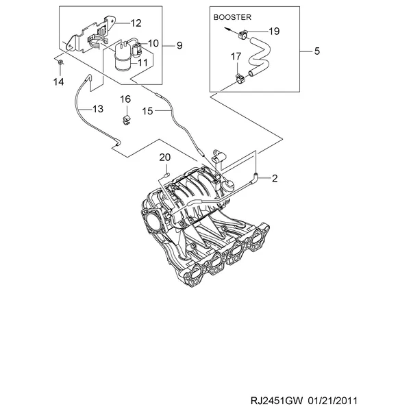 ВАКУУМНЫЙ ШЛАНГ(FAM I ДВРВ) (2451)