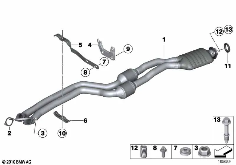 Катализатор/передний доп.глушитель