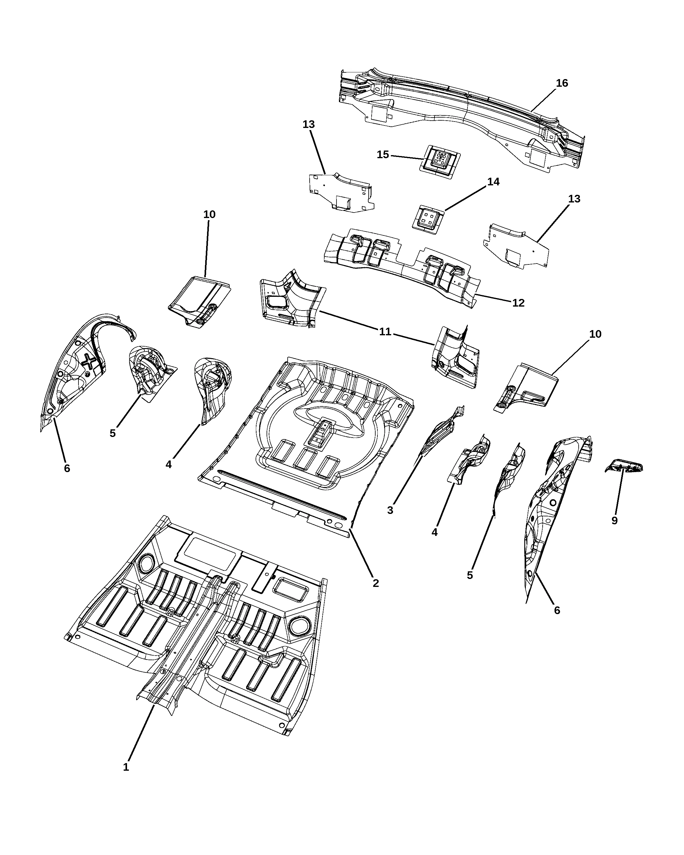 Задняя панель пола