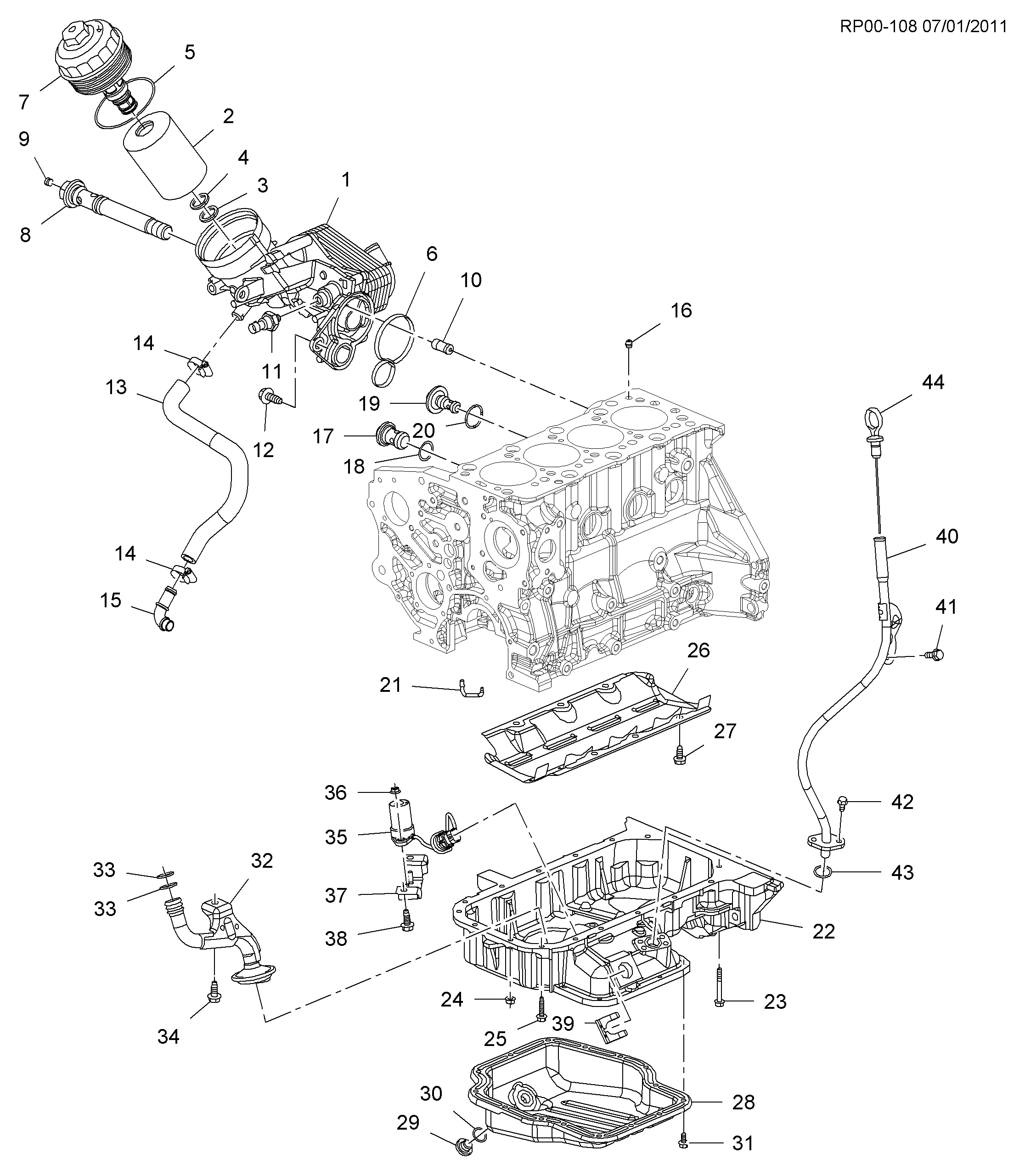 ДВИГ. СБ.-L4 PART 5 МАСЛОСБОРНИК И ФИЛЬТР(LUD/1.7L)