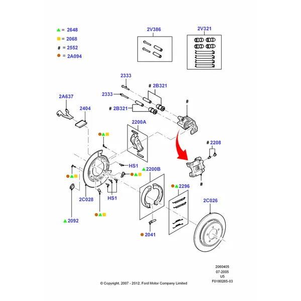 05B - Rear Brake Discs and Calipers; 19/JUL/2005-16/DEC/2010