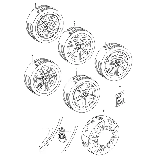 Оригинальные аксессуары Алюминиевый колёсный диск с зимней шиной