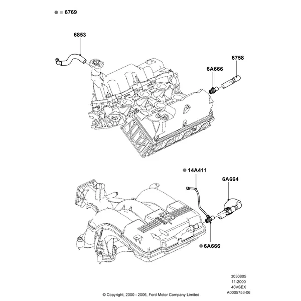 05C - Emission Control - Crankcase, 4.0L V6 12V SOHC EFI; 13/NOV/2000-16/DEC/2010