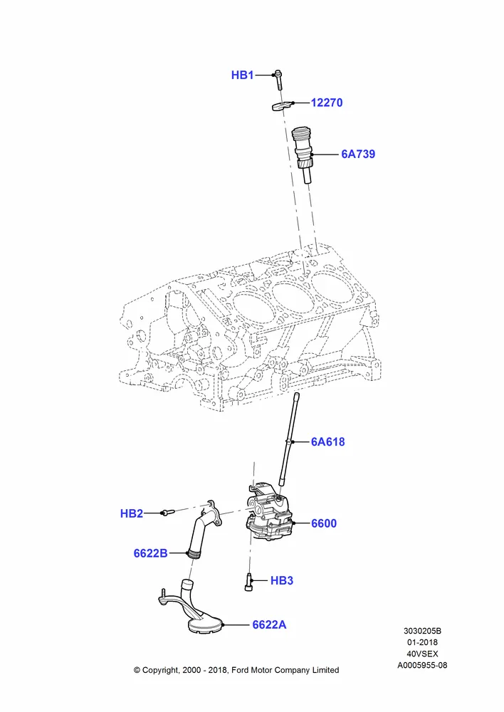 05B - Oil Pump, 4.0L V6 12V SOHC EFI; 13/NOV/2000-16/DEC/2010