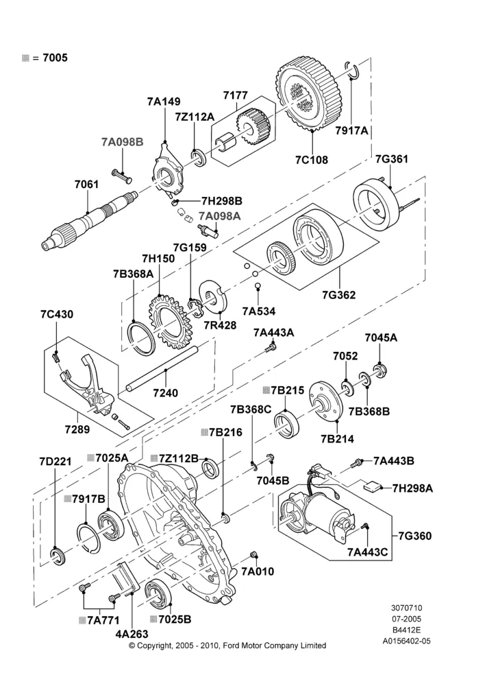 10B - Transfer Drive Components, 4X4 2 Speed Transfer Case With Tod, Rear; 19/JUL/2005-16/DEC/2010