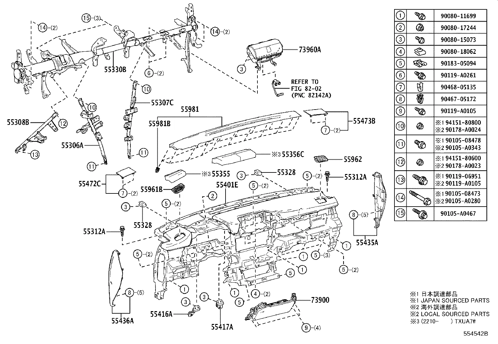 INSTRUMENT PANEL & GLOVE COMPARTMENT