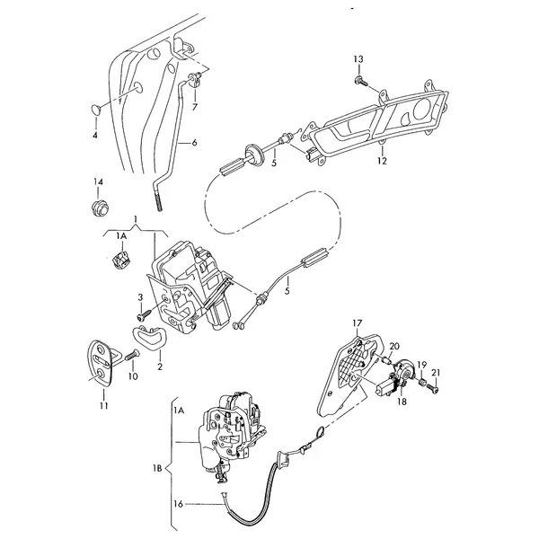 Внутр. ручка двери Замок двери