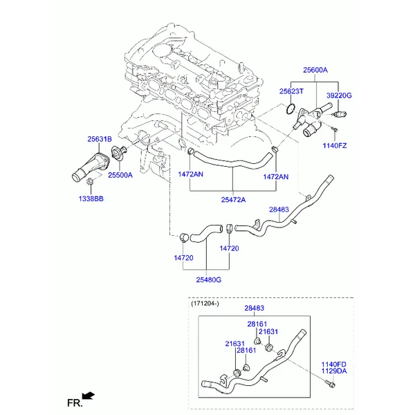 Шланг и трубопровод охлаждающей жидкости