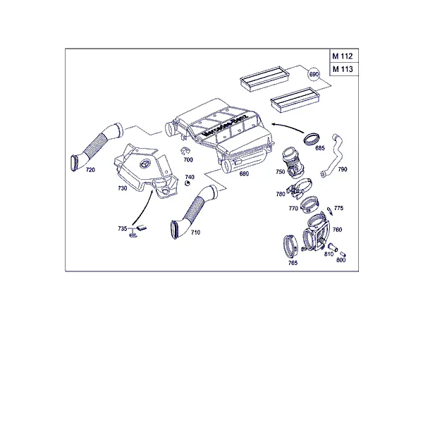 ВОЗДУХОЗАБОРНИК БЕНЗИНОВЫХ А/М