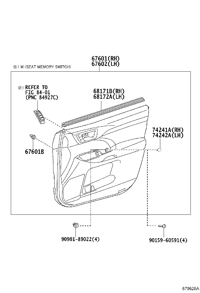 FRONT DOOR PANEL & GLASS