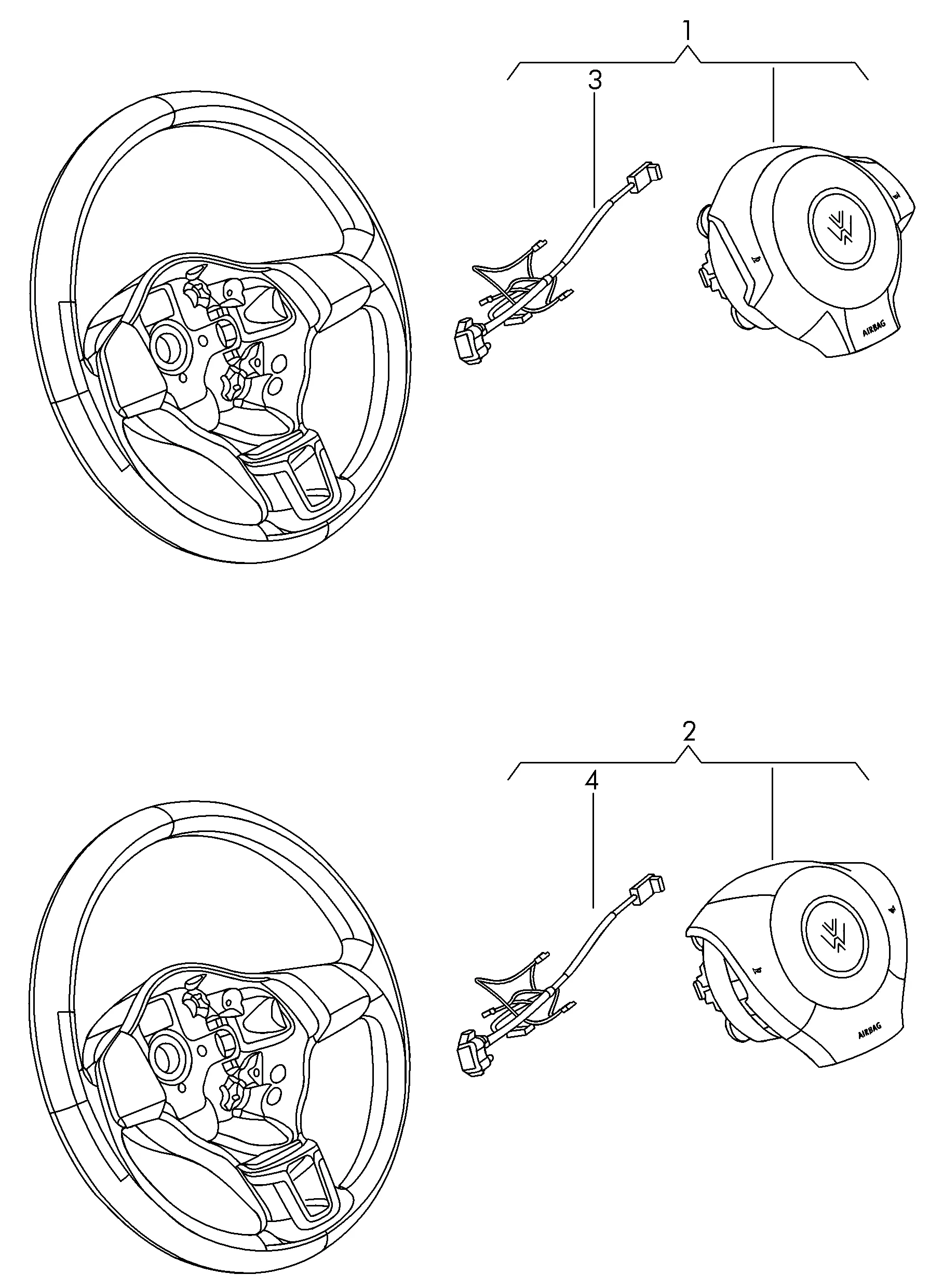 Модуль подушки безопасности (сторона водителя)