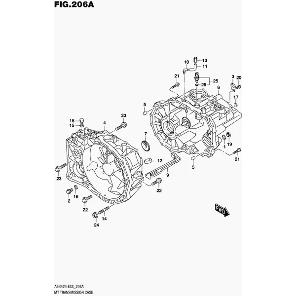 206A - MT КАРТЕР ТРАНСМИССИИ (6MT)