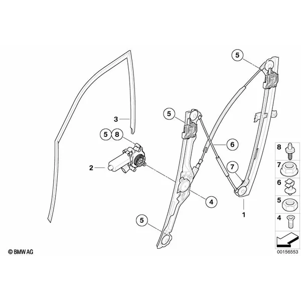 Механизм перемещения стекла двери Пд