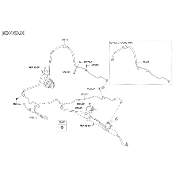 POWER STEERING OIL LINE; 1
