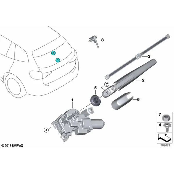 Детали очистителя заднего стекла