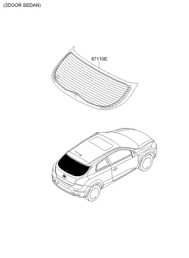 стекло заднее и молдинг