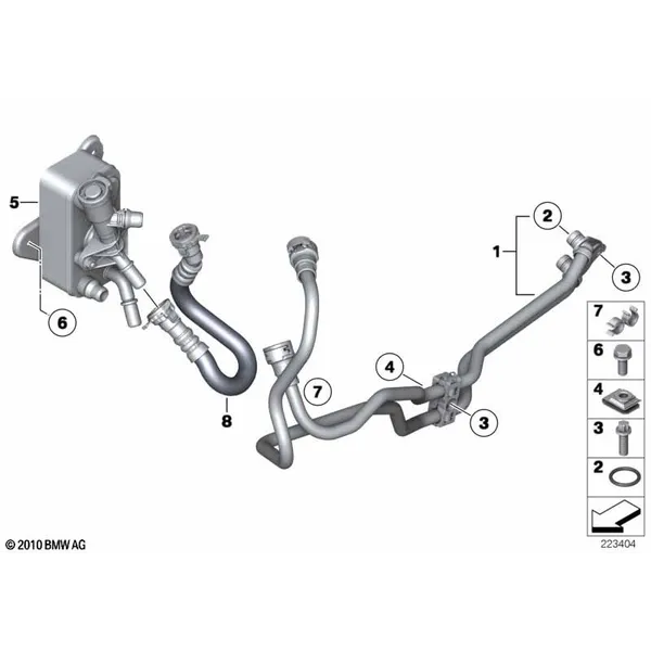 Трубопровод масл.радиатора/теплообменник