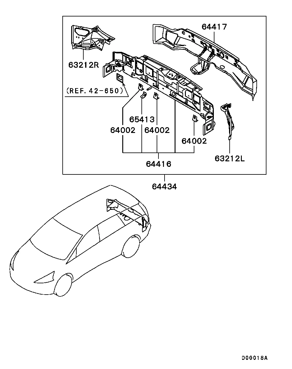 КУЗОВ - ПАНЕЛЬ КАБИНЫ ЗАДНЯЯ (ПО L200)
