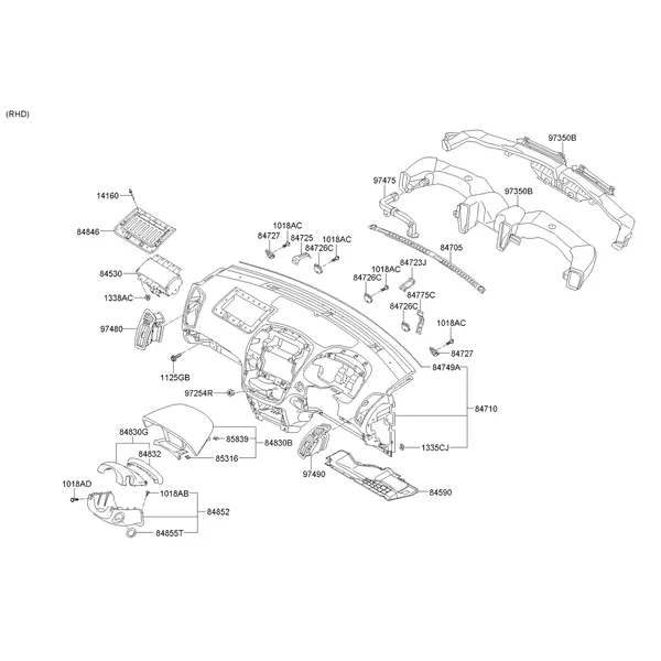 накладка панели приборов верхняя
