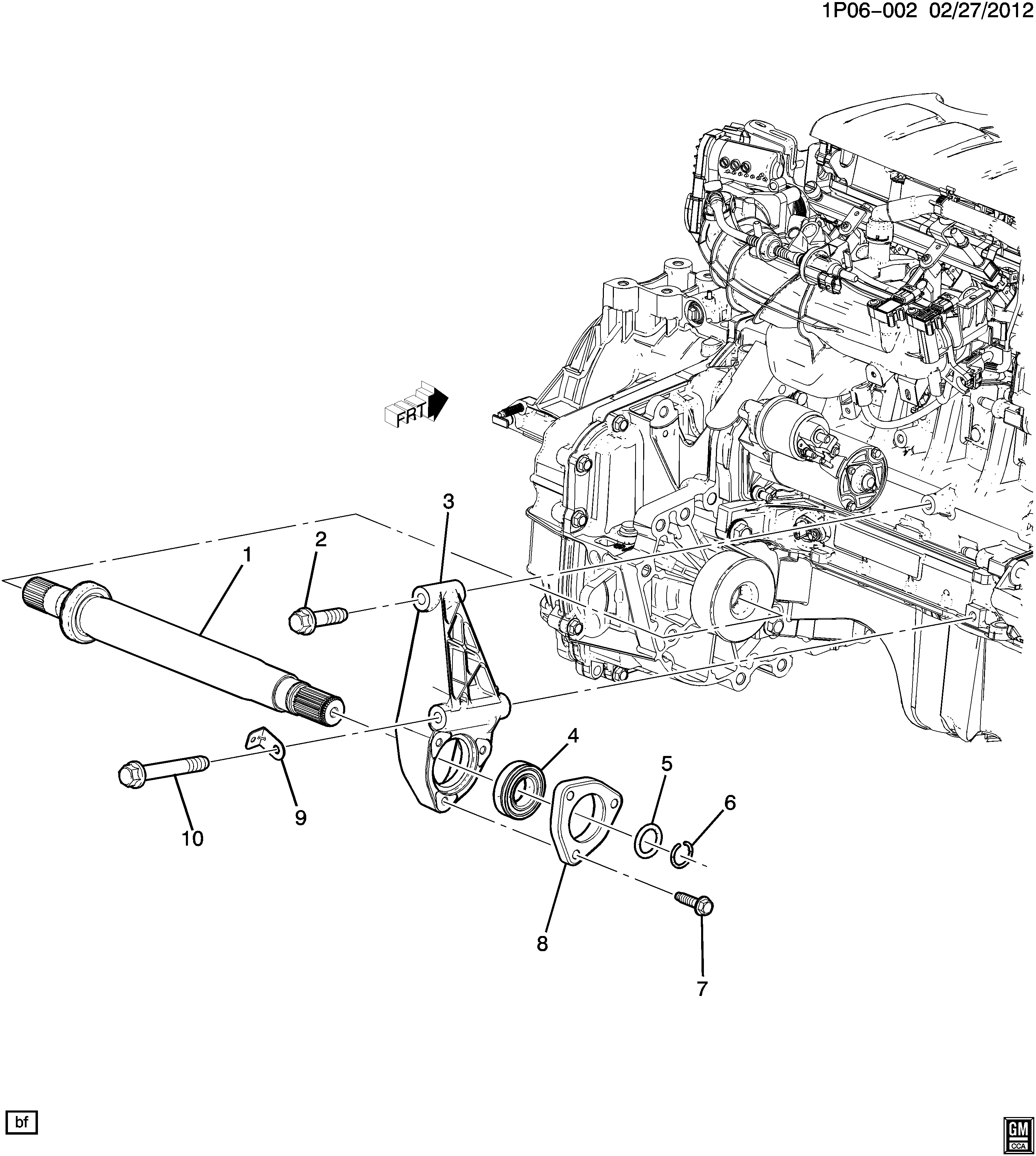 DRIVE AXLE/FRONT INTERMEDIATE (LUJ/1.4C, AUTOMATIC TRANSMISSION MH8)