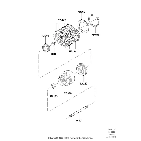 15A - Forward Clutch and Components, 5 Speed Auto Transmission 5R55S; 04/MAR/2002-16/DEC/2010