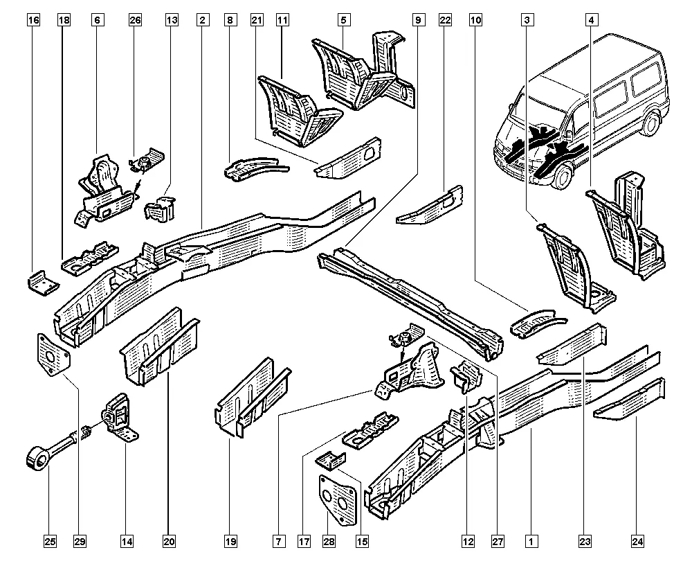 Передняя часть пола