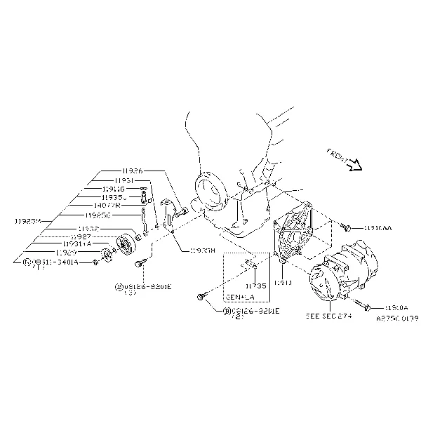 Крепления компрессора