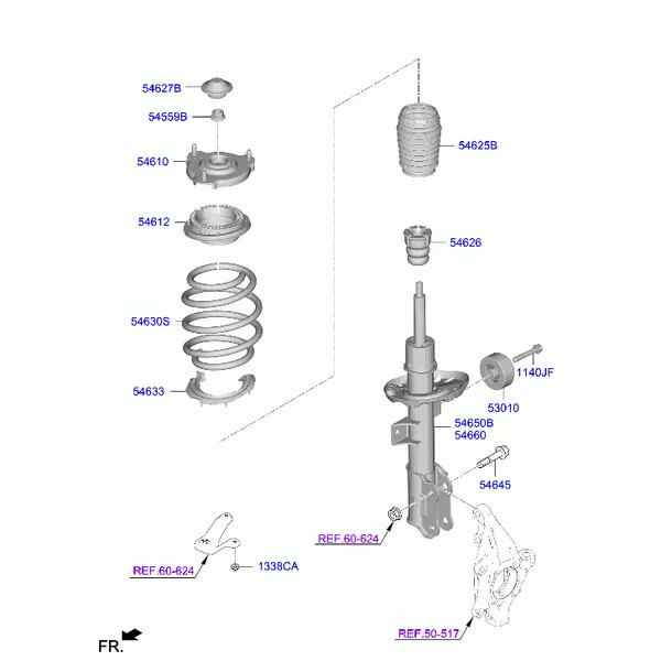 Пружина и стойка передней подвески