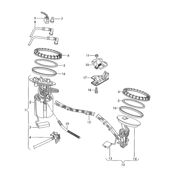 Модуль подачи топлива и датчик уровня топлива