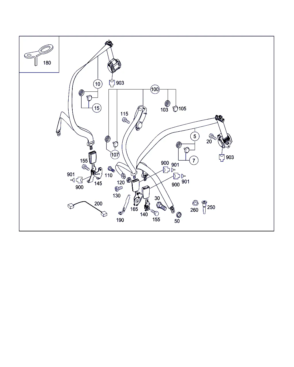 РЕМЕНЬ БЕЗОПАСНОСТИ ЗАДНЕГО СИДЕНЬЯ