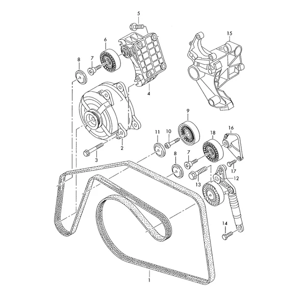 Детали подключения и крепления для генератора