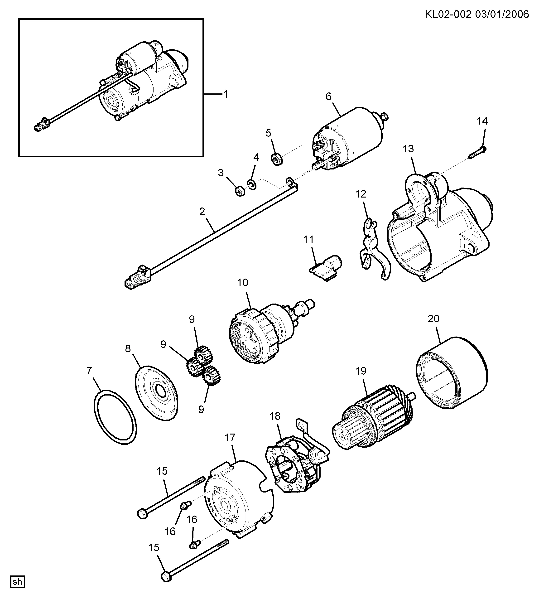 СТАРТЕР 1,4 КВТ (LD9/2.4F,LU1/3.2G)