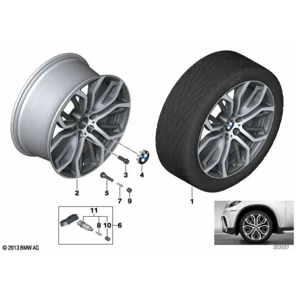 Легкосплавный диск BMW Performance с Y-образными спицами 375