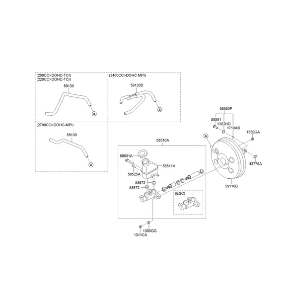 BRAKE MASTER CYLINDER & BOOSTER