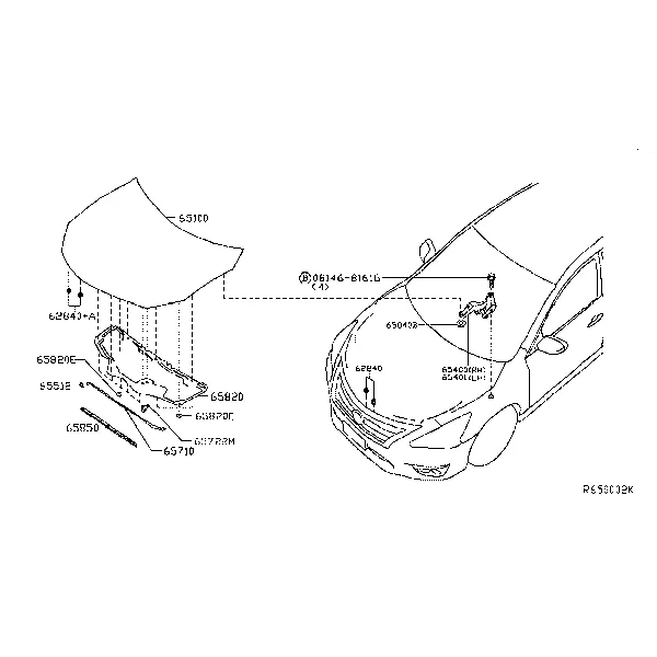 Панель капота, петли и крепления