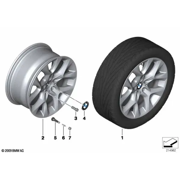 Легкосплавный диск BMW со звездообразными спицами, дизайн 334