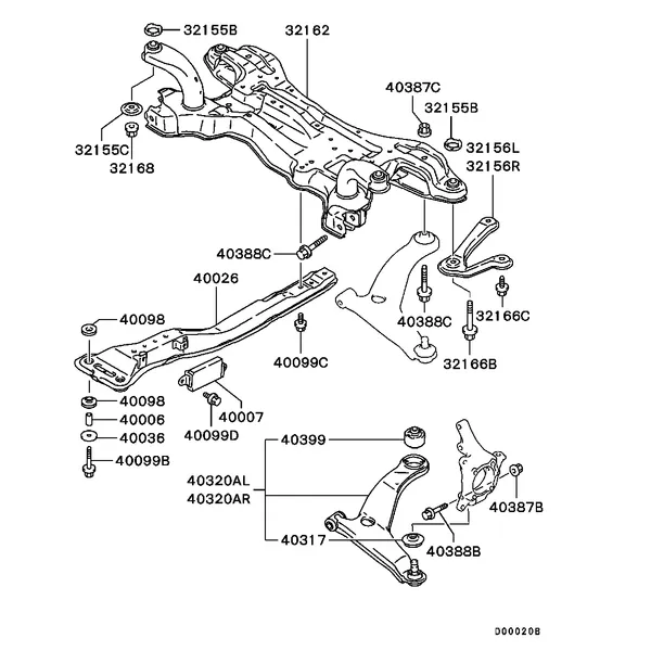 ПЕРЕДНЯЯ ПОДВЕСКА - РЫЧАГИ ПЕР.ПОДВЕСКИ, ПОДРАМНИК