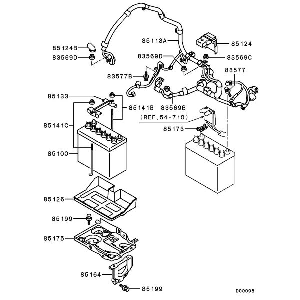ЭЛЕКТРООБОРУДОВАНИЕ ШАССИ - КРОНШТЕЙН И ЖГУТЫ АКБ