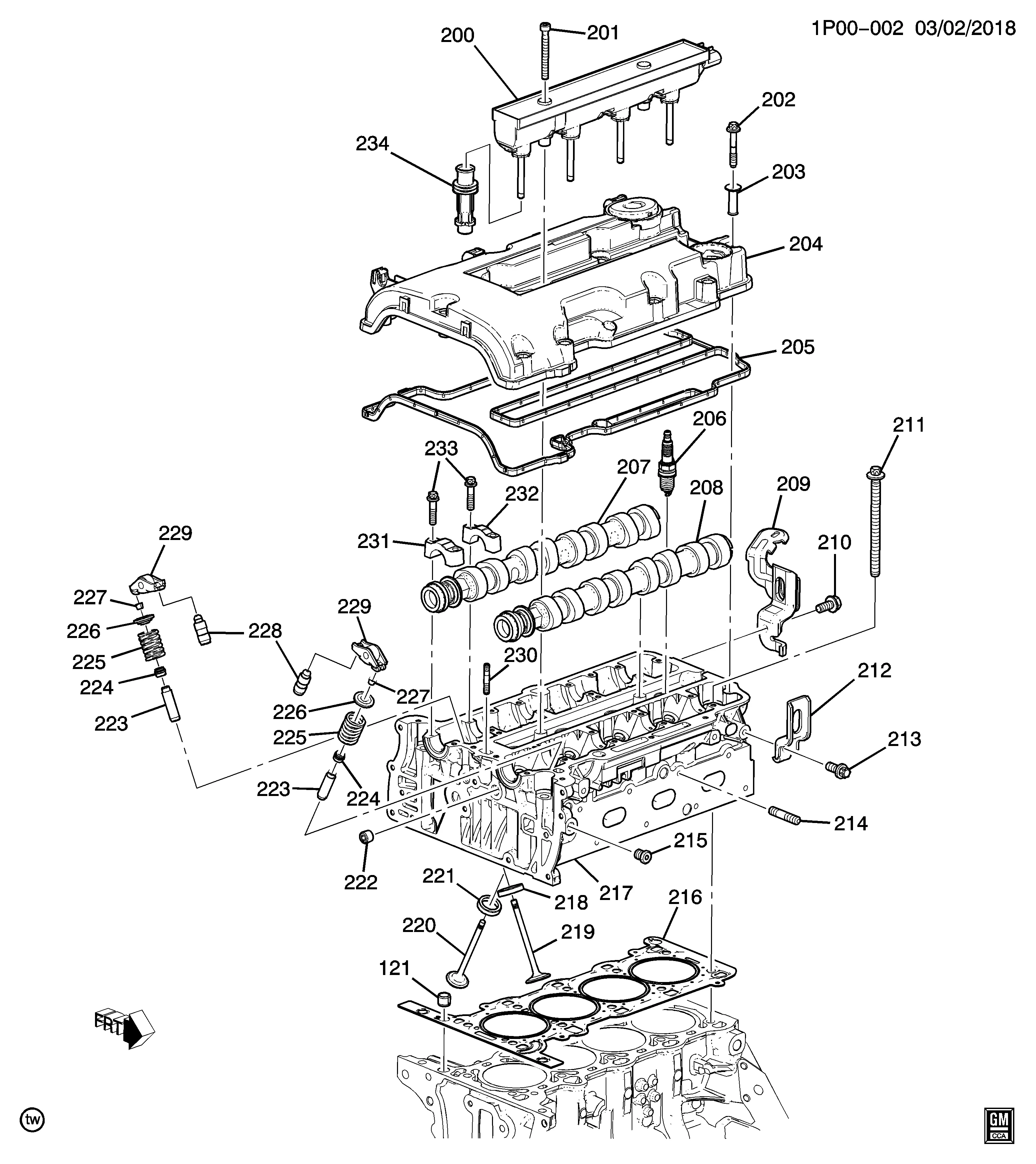 ENGINE ASM-1.4L L4 PART 2 CYLINDER HEAD & RELATED PARTS (LUJ/1.4C)
