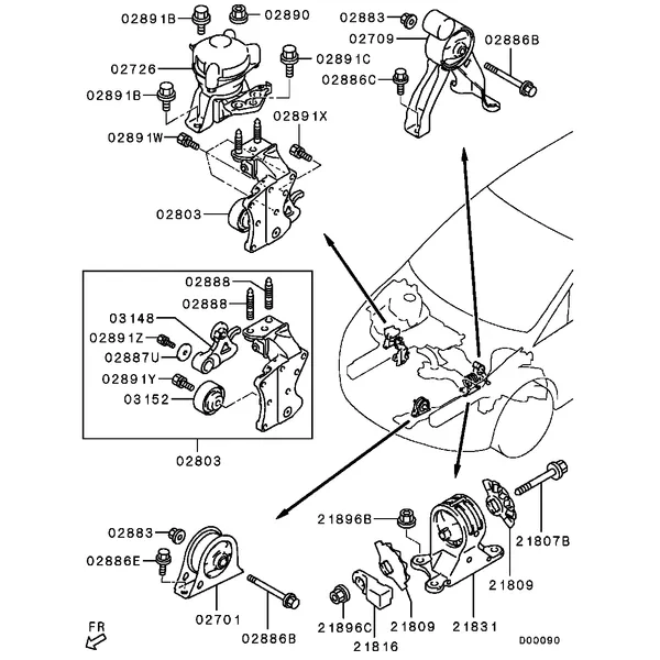 ДВИГАТЕЛЬ - ОПОРЫ ДВИГАТЕЛЯ