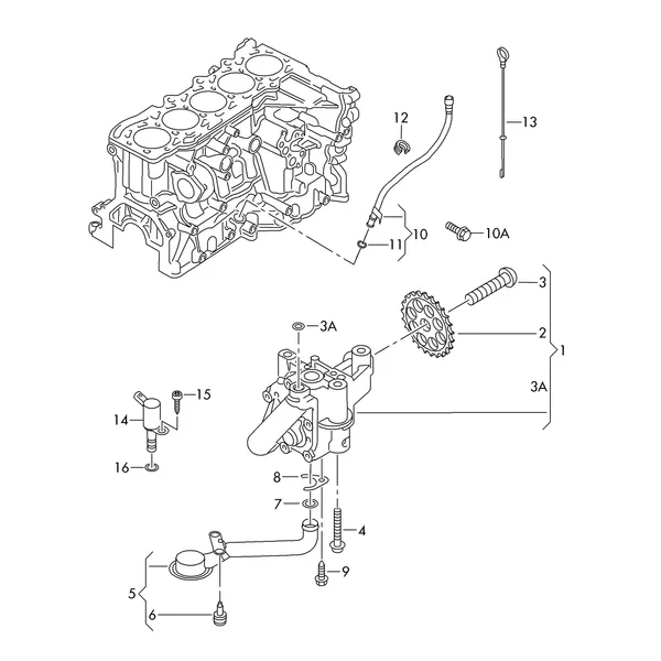 Масляный насос Трубка маслоизмерит. щупа Маслоизмерительный щуп