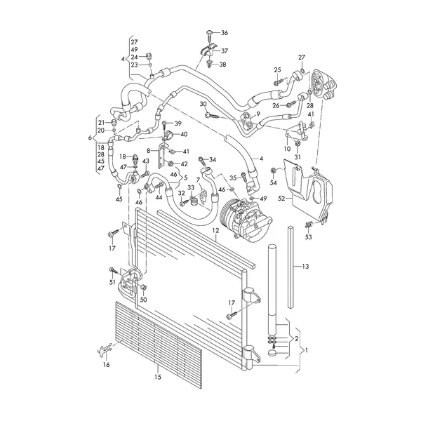 Циркуляция хладагента Конденсатор климат.установки для автомобилей с кондицион.