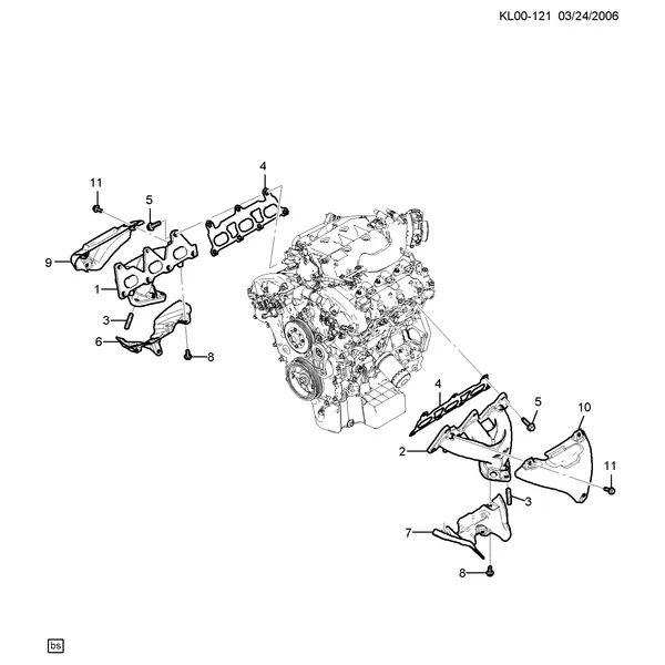 ДВИГ. СБ. 3.2 Л V6 ДЕТАЛЬ 13 ВЫПУСКНОЙ КОЛЛЕКТОР (LU1/3.2G)