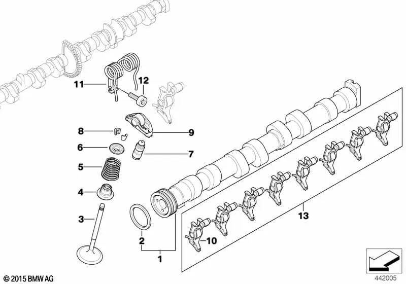 Распредвал управления впускн.клапанами