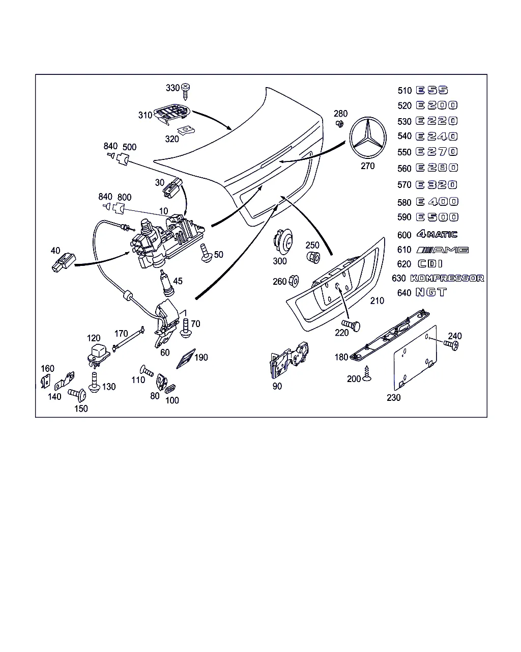 ЗАМОК-ЗАЩЕЛКА КРЫШКИ БАГАЖНИКА, НАВЕСН. ДЕТАЛИ КРЫШКИ БАГАЖНИКА